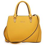 BOSTANTEN Women Leather Handbag Designer Tote Purses Top-handle Shoulder Crossbody Bag Yellow