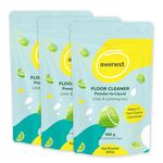 awenest No-Toxin, Plant Based Powder-to-Liquid Floor Cleaner | Makes 6 Liter | Fast Dissolve Action | Citrus, Lime, Lemongrass | No Ammonia, SLES | Biodegradable, Eco-Friendly, Herbal