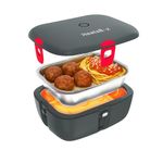 Faitron HeatsBox Go Electric Lunch Box - Food Warmer for Reheating Food, App-Controlled Insulated Lunch Box, Built-in Battery, Leakproof Stainless Steel Bowl (925 ml), 100 watts