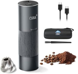 CERA+ Portable Burr Coffee Grinder Electric Espresso Grinderring Machine Suitable for Travel,Camping with Bag