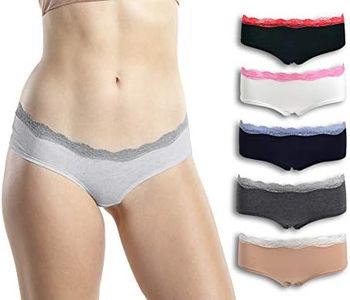 Emprella Panties for Women, 5 Pack Womens Hipster Underwear Soft Cotton Ladies Panty S-XL (Small, Assortment 2)