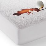 Bed'Ore 100% Waterproof Mattress Protector Terry Top - Extra Deep 30cm Fitted Skirt - Mattress Protector Double Bed - Super Absorbent - Double (137x190) cm