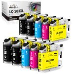 INK4U LC203 LC201 Compatible Ink Cartridge Replacement for Brother LC203XL LC201XL 203 103 (4B 2C 2M 2Y, 10 Pack) High Yield | Work with MFC-J480DW MFC-J680DW MFC-J880DW MFC-J885DW MFC-J4420DW Printer