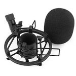 SM58 Mic Shock Mount Holder with Foam Windscreen Pop Filter for SM58-LC, SM58-CN Dynamic Microphone to Absorbe Vibration and Noise by SUNMON