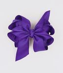 TinyShiny_Octopus Bow - 4Layers, Girls Bow, Bows for Babies, Girls Hair Accessory, Woman hair accessory, Big size Bow (Deep Purple)