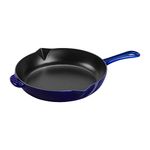 STAUB Cast Iron Non-Stick Frying Pan, Dark Blue, 10"