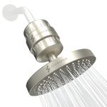 SparkPod Luxury Filtered Shower Head Set 23 Stage Shower Filter - Reduces Chlorine and Heavy Metals - High Pressure Showerhead Filter (6" Round, Brushed Nickel)