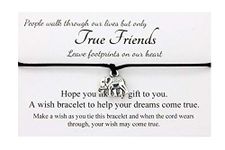 Lucor True Friends Gifts,Elephant True Friends Wish Bracelet,Best Friend Bestie Gifts,Friendship Gifts,Birthday Christmas Gifts(Dark Purple)