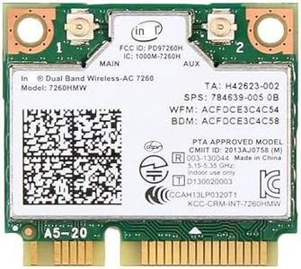 DIGISHUO Dual Band Wirless 7260.HMW Dual Band Wireless Card-AC 7260 Network Adapter+Bluetooth 4.0 USE for in tel 7260 AC Half Mini Pcie Card 802.11 b/a/g/n/ac(1 Pack)