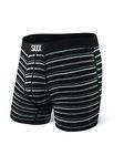 SAXX Men's Underwear - VIBE Super Soft Boxer Briefs with Built-In Pouch Support – Underwear for Men, Black Coast Stripes, Large