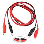 2Groups 39.3Inch Alligator Clips Electrical, Jumper Wires with Alligator Clips for Electrical Testing, Circuit Connection, Experiment (Red & Black)