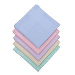 emlstyle Ladies Handkerchiefs, Women soft Cotton Hankies (5 Pack)