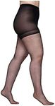 Berkshire Women's Plus-Size Queen Shimmers Ultra Sheer Control Top Pantyhose 4412 - Black - 5X / 6X