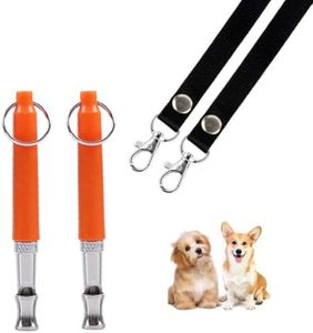 ESONLITOR Dog Whistle to Stop Barking, Adjustable Pitch Ultrasonic Training Tool - Orange