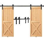 VEVOR 8FT Sliding Barn Door Hardware Closet Track Kit for Double Doors I Hanger