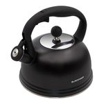 Blackmoor Callisto 2.5L Whistling Kettle for Gas Hob/Stove Top Kettle for Induction, Gas, Electric, Halogen/Stainless Steel with Spout, Lid and Rounded Handle (Black)