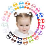 40PCS 2 Inches Baby Girls Hair Bows Ties Mini Boutique Elastic Hair Rubber Ribbon Hair Band Accessories for Kids Toddlers Infants (40 PCS), Multi-colored