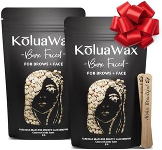KoluaWax Hard Wax Beads for Hair Removal – Coarse Hair Formula – Face, Brazilian, Underarms, Back Chest, Bikini Waxing – Coconut Colada, 1lb Refill for Wax Warmers & 10 Large Applicator Sticks, 2 Pack