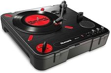 Numark PT01 Scratch | DJ Turntable for Portablists With User Replaceable Scratch Switch, Built In Speaker, Power via Battery or AC Adapter, Three Speed RPM Selection & USB Connectivity