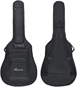 Faswin 41 Inch Acoustic Guitar Padded Gig Bag with 6 Pockets, Pick Sampler and Guitar Strap