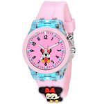 SWADESI STUFF Cute Cartoon Multi Color Lights Rubber Strap Analog Watch For Girl (Micky), Pink Dial, Pink Band