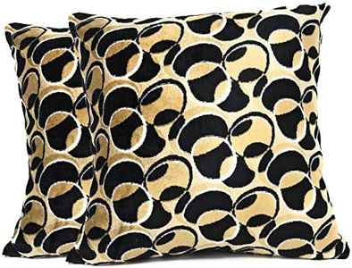 Tache 2 Piece 18 X 18 Inch Square Chic Soft Geometric Velvety Eternal Eclipse Throw Pillow Cover Case Set