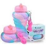 RIXOZ Donut Water Bottle - 500ml Silicone Collapsible Donut Water Bottle With Fidget Toy For Kids | Great Gift For Girls And Boys