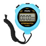FCXJTU Simple Digital Basic Stopwatch, No Bells, No Clock, No Alarm, Simple Basic Operation, Silent, ON/Off, Pure Stopwatch for Swimming Running Training Kids Coaches Referees Teachers (1Lap Blue)