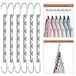 Sindax 6pcs Magical Space Saving Hangers, Stainless Steel Hangers for Clothes, Portable Closet Wardrobe Storage Organiser for Trouser Coat and Suits