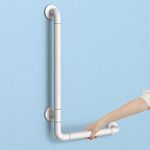 KULACO Grab Bars for Seniors, Shower Handle, Non-Slip Safety Handle with Fluorescence, 60 x 40 cm, Stainless Steel Bathtub Handle, L-shaped Wall Grab Handrail for Toilet, Bathtub, Stair Handrail