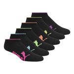 PUMA Women's Half Terry Runner Socks 6-Pack, Black/Multi Color, 9-11