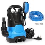 Submersible Water Pump with Hose,400w 7500L/H,Water Pump to Empty Hot Tub with Adjustable Float Switch,Electric Submersible Pump for Pond,Tub, Home, Garden,Ditches