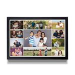 WhatsYourPrint® Collage Photo Frame for Family, Friends & Couples (Size 13X19 Inches, 11 Photos Collage Brown Frame)