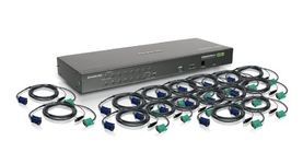 IOGEAR 16-Port USB PS/2 Combo KVM Switch w/Full Set of Cables, (GCS1716KITU)