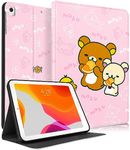 Besoar for iPad Air 2/Air 1/for iPad 5th/6th Generation/Pro 9.7 inch Case for Girls Kids Teen Boys Women Cute Cartoon Kawaii Design Covers Stand Folio Smart Fashion for Apple i Pad 9.7 inch,Pk Bear