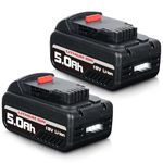 VANTTECH 2Pack 18V/20V MAX 5.0Ah Lithium ion Replacement battery for Dewalt 18V/20V MAX DCB184 DCB182 DCB180 DCB181 DCB182 DCB201 DCB205-2 DCB205 DCB203 DCB201-2 with LED Indicator