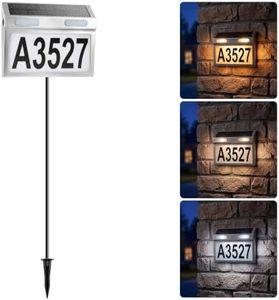 Solar House Number Light for Outside Address Signs - Stainless Steel Shell