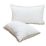 Spaces Quilted Pillow Set of 2 | Extra Soft Filled, Down Alternative Hypoallergenic Pillow (17 x 27 inch / 43 x 69 cm) | Luxury Queen Size Bed White Pillows | Neck Support | Machine Washable