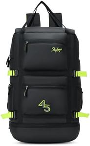 Skybags Ridge V2 45L Weekender Backpack | Premium Polyester | 17-Inch Laptop & Shoe Compartment | Front Access Pockets with Raincover | Travel, Casual & Outdoor Backpack for Men & Women (Black)