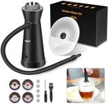 BORUIT Cocktail Smoker Kit,Smoking Gun Food Smoker with Cup Lid and 4 Flavors Wood Chips,Handheld Portable Drink and Food Smoker Infuser for Cocktails Meat Drinks BBQ Cheese(Black)