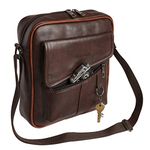 FUR JADEN Sling Cross Body Travel Office Business Messenger one Side Shoulder Bag Unisex (Brown)