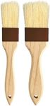 Pastry Brush-Basting Brush for Cooking,2 Pc Boar Bristles Food Brush for BBQ,Beech Wooden Handle Butter Brush for Baking/Spreading Marinade/Sauce/Oil/Egg/Kitchen Brushes for Cooking(1 &1 1/2 inch)