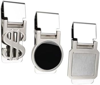 Clips de Metal para Dinero, CHSEROK 3 Piezas Titular de Efectivo Portátil Pinza Billetera Estilo Exquisito Clip de Dinero 6×3×0.9cm Adecuado para Hombres y Mujeres como Regalo (Plata)