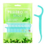 100 Pcs Dental Floss, Dental Floss Picks Disposable Portable Floss Sticks Dental Floss Toothpick Tooth Picks Sticks Interdental Cleaning Tool for Travel Home Office Restaurant(Blue)