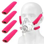 4pcs Positive Pressure Headgear Strap Covers for CPAP, Soft Positive Pressure Face Cushion Pads Reusable Breathable Mask Accessories Strap Cushions Liners Reduce Indentation & Red Marks (Rose Red)