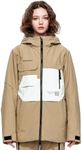 HIGH EXPERIENCE Ski Jacket Snowboard Coat Snow Winter Waterproof Insulated Windproof Baggy Warm Hooded Jacket for Men Women (US, Alpha, X-Small, Regular, Regular, Khaki)