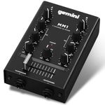 Gemini MM1 2-Channel Compact Pocket Sized DJ Mixer (Black)