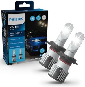 Philips Ultinon Pro6000 Boost H7 LED Headlight Bulb with Road Legal*, 300% Brighter Light**, Silver