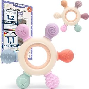 Okonkn Mordedor Bebe Refrigerante-Juguetes Bebes 3-6-12 Meses Para Bebe Recien Nacido Bebe Reborn Regalos Bebe (2 Pcs-Niña)