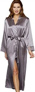 Julianna Rae Women's Tivoli Allura Silk Robe, Roca, L/XL